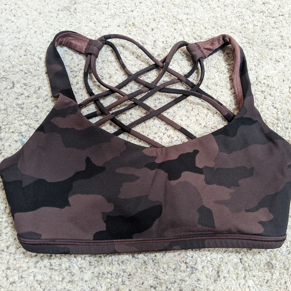Brown black Lululemon brown and black crossed back sports bra